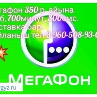 Арзан тариф мегафон 350р айына. 50гб, 700минут, 300смс. доставкасы бар!